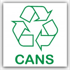 1 x Cans Recycling Bin Self Adhesive Sticker-Recycle Logo Sign-Environment Label